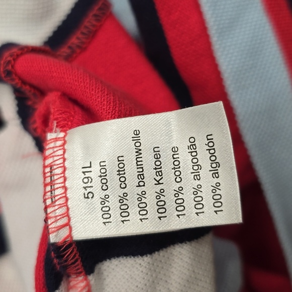 LACOSTE Boys 16 Striped Polo Shirt - Pink / Bright Red, Blue, White - Picture 7 of 7